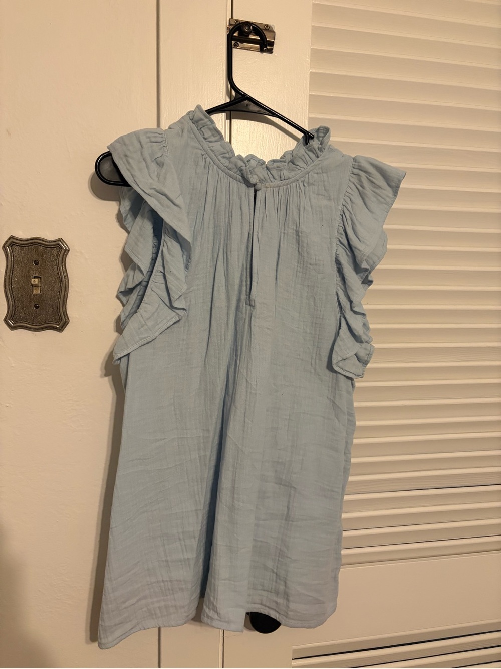 Caslon Light Blue Ruffle-Sleeve Girls Dress